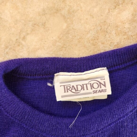 Vintage Purple Floral Tunic Sweater Cottagecore Academia 90s 1990s Knit … - Picture 3 of 10